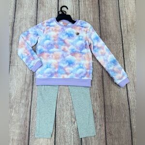 Juicy Couture Girls 2-Piece Fuzzy Sweatshirt And Leggings Set